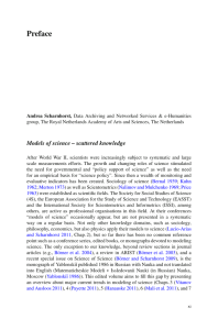 Preface Models of science – scattered knowledge