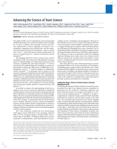 Advancing the Science of Team Science