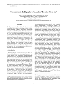 Proceedings of the Thirty-Eighth Hawai'i International Conference on System Sciences... tos: IEEE Press.