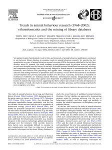Trends in animal behaviour research (1968–2002):