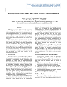 Mapping Medline Papers, Genes, and Proteins Related to Melanoma Research