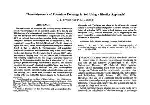 Thermodynamics of Potassium Exchange in Soil Using a Kinetics Approach ABSTRACT