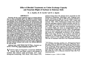 Effect  of Biocidal  Treatments  on Cation ... and Fusarium Blight  of Soybean  in Delaware ...