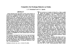 T Competitive Ion Exchange Behavior on Oxides