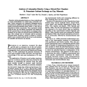 Analyses of Adsorption Kinetics Using a Stirred-Flow Chamber: