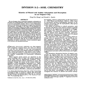 DIVISION S-2-SOIL CHEMISTRY Kinetics of Phenol and Aniline Adsorption and Desorption