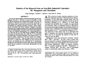 A Kinetics of Ion Removal from an Iron-Rich Industrial Coproduct: