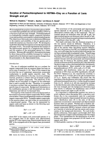 as a  Function of  Ionic Sorption