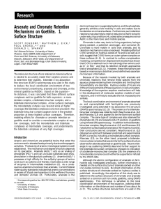 Research Arsenate and Chromate Retention