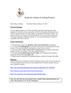 Projet de Cuisine (Cooking Project)