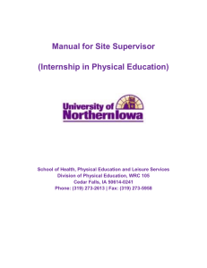 Manual for Site Supervisor (Internship in Physical Education)