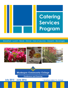 Catering Services Program July 2015 - June 2016