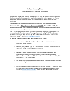 Muskegon Community College Public Summary of FOIA Procedures and Guidelines