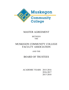MASTER AGREEMENT MUSKEGON COMMUNITY COLLEGE FACULTY ASSOCIATION BOARD OF TRUSTEES