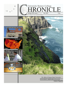 C HRONICLE University Honors College Volume XII, Issue 1