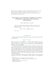 2004 Conference on Diff. Eqns. and Appl. in Math. Biology,... Electronic Journal of Differential Equations, Conference 12, 2005, pp. 21–27.