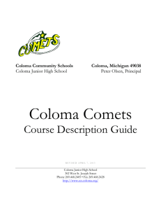 Coloma Comets Course Description Guide Coloma Community Schools