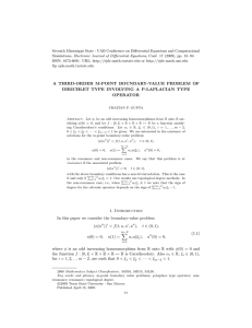 Seventh Mississippi State - UAB Conference on Differential Equations and... Simulations, Electronic Journal of Differential Equations, Conf. 17 (2009), pp....