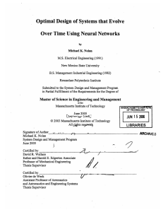 Optimal Design  of Systems  that Evolve