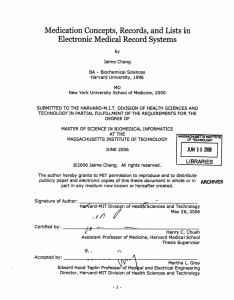 Medication Concepts, Records, and Lists in