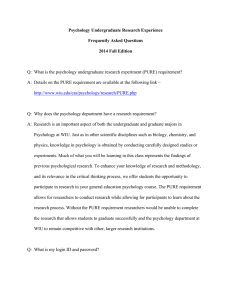 Psychology Undergraduate Research Experience Frequently Asked Questions 2014 Fall Edition
