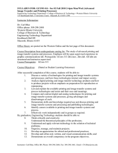 SYLLABUS FOR: GCOM 414 - Sec 02 Fall 2010 2-4pm... Image Transfer and Printing Processes)