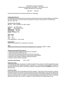 WESTERN ILLINOIS UNIVERSITY Department of Engineering Technology – 135 Knoblauch Hall