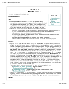 GCom 412 Syllabus - fall '12 General Overview