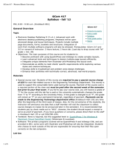 GCom 417 Syllabus - fall '12 General Overview