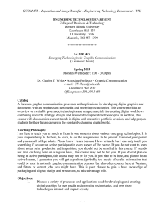 GCOM 475 – Imposition and Image Transfer – Engineering Technology...  College of Business &amp; Technology Western Illinois University