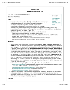 GCom 218 Syllabus - spring '14 General Overview