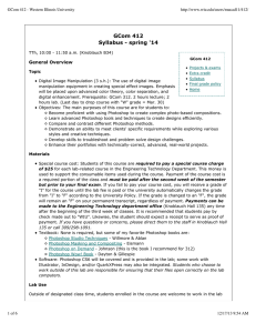 GCom 412 Syllabus - spring '14 General Overview
