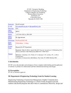 : Department of Engineering Technology College of Business &amp; Technology Western Illinois University