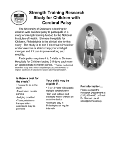 Strength Training Research Study for Children with Cerebral Palsy