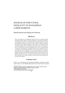 SOURCES OF STRUCTURAL INEQUALITY IN MANAGERIAL LABOR MARKETS