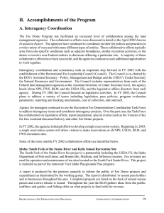 II.  Accomplishments of the Program A. Interagency Coordination