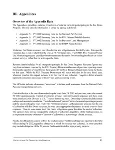 III.  Appendices Overview of the Appendix Data