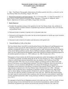 WILDLIFE HABITAT RELATIONSHIPS IN WASHINGTON AND OREGON FY2012