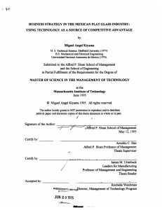BUSINESS  STRATEGY  IN THE MEXICAN  FLAT GLASS ... USING  TECHNOLOGY  AS  A  SOURCE ...