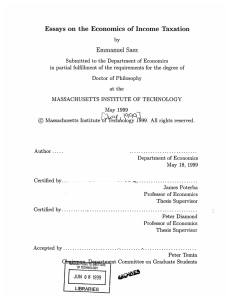 Essays  on  the  Economics  of ... Emmanuel  Saez