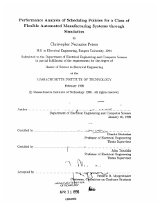 Performance  Analysis  of  Scheduling  Policies ... Flexible  Automated  Manufacturing  Systems  through