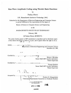 Sine-Wave  Amplitude  Coding  using  Wavelet ... Pankaj  Oberoi