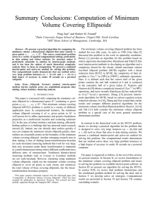 Summary Conclusions: Computation of Minimum Volume Covering Ellipsoids