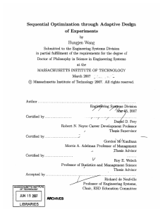 by Sequential  Optimization  through Adaptive  Design of  Experiments