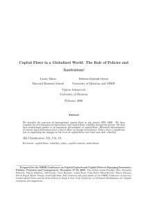 Capital Flows in a Globalized World: The Role of Policies and Institutions