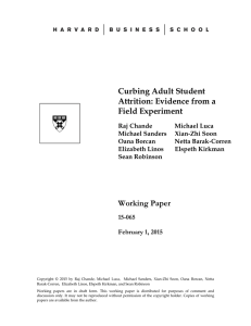 Curbing Adult Student Attrition: Evidence from a Field Experiment