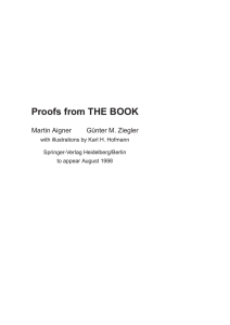 Proofs from THE BOOK Martin Aigner G ¨unter M. Ziegler