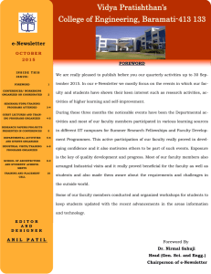 Vidya Pratishthan’s College of Engineering, Baramati-413 133 e-Newsletter