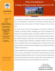 Vidya Pratishthan’s College of Engineering, Baramati-413 133 e-Newsletter