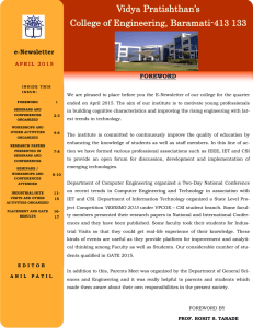 Vidya Pratishthan’s College of Engineering, Baramati-413 133 e-Newsletter